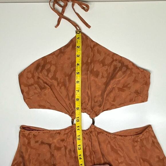 NWT | Rumer | Kenya Cut-out O-Ring Maxi Animal Print Dress | Brown | Small - Picture 8 of 15